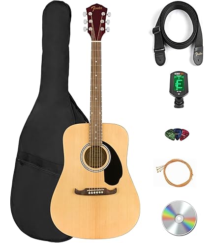 Amazon.com: Fender Dreadnought Acoustic Guitar - Natural Bundle