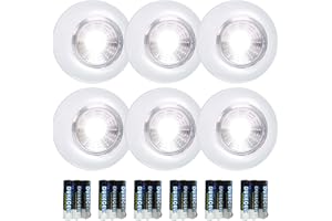 Dream Master 6 Pack LED Battery-Powered Wireless Night Light Stick Tap Touch Lamp Stick-on Push Light for Closets, Cabinets, Counters, or Utility Rooms,Cordless Touch Light,Batteries Included