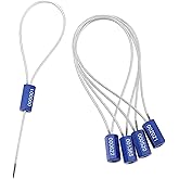 50 Pieces Steel Security Cable Seal - Disposable Numbered Anti-Tamper Tags for Electricity/Water Meters - Self-Locking Shipping Padlock (Blue)