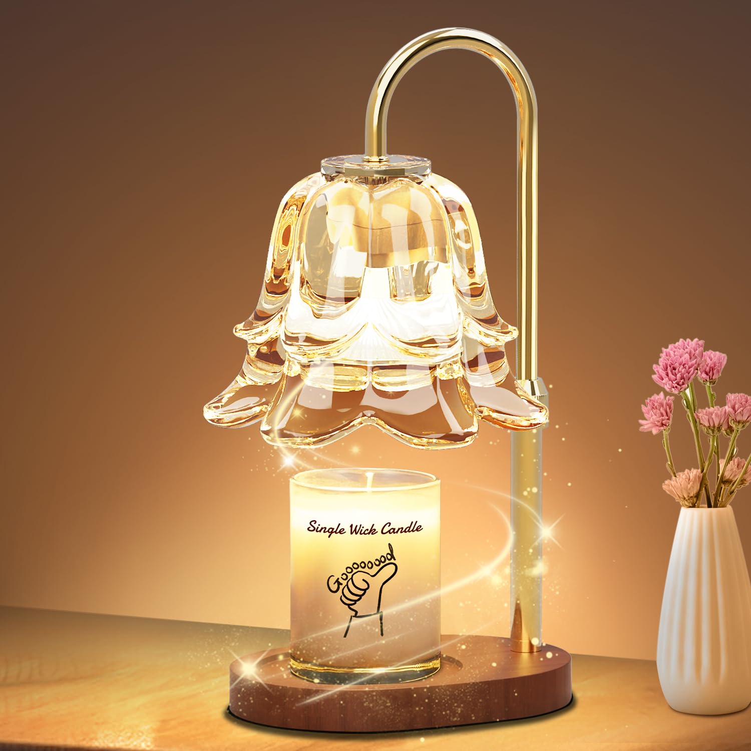 SooFoo Candle Warmer Lamp with Timer, Upgraded Dimmable Wax Melts Warmer for Jar Candles, Height Adjustable Candle Lamp, Birthday Gifts for Women Mom, House Warming Gifts New Home Decor