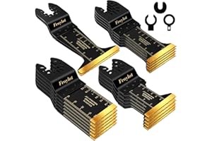 FROYLOTㅤ 18PCS Titanium Oscillating Saw Blades KitS, 2X Life Universal multi tool Blades for Metal, Cutting Wood, Nail, Plaster Wall, Blades for Multi-tool Fit DeWalt Bosch Milwaukee Ryobi Rockwell Fein Makita