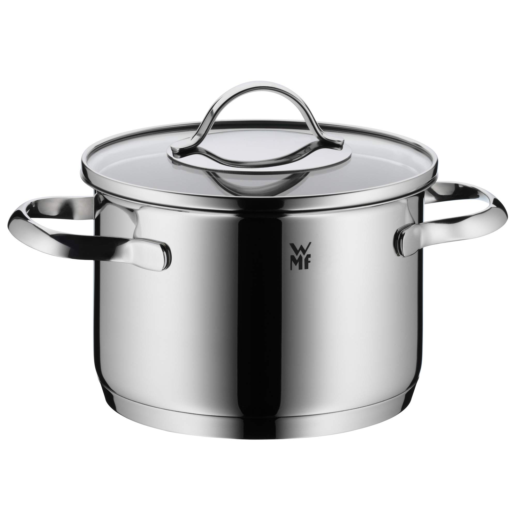WMF Aparto Topfset Induktion 5-teilig mit Glasdeckel, Cromargan Edelstahl poliert, Induktions Töpfe Set unbeschichtet, für alle Herdarten geeignet, ohne Skalierung, spülmaschinengeeignet 4