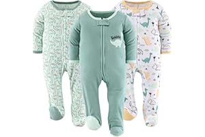 The Peanutshell Baby Sleepers for Boys, Sleep and Play Footed Pajamas, Newborn to 9 Months, Infant Clothes, Dinosaur Stuff