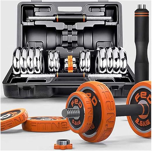 HJHYE 15 Kg de Carga Ajustable con Mancuernas de Fitness Peso Kit ...