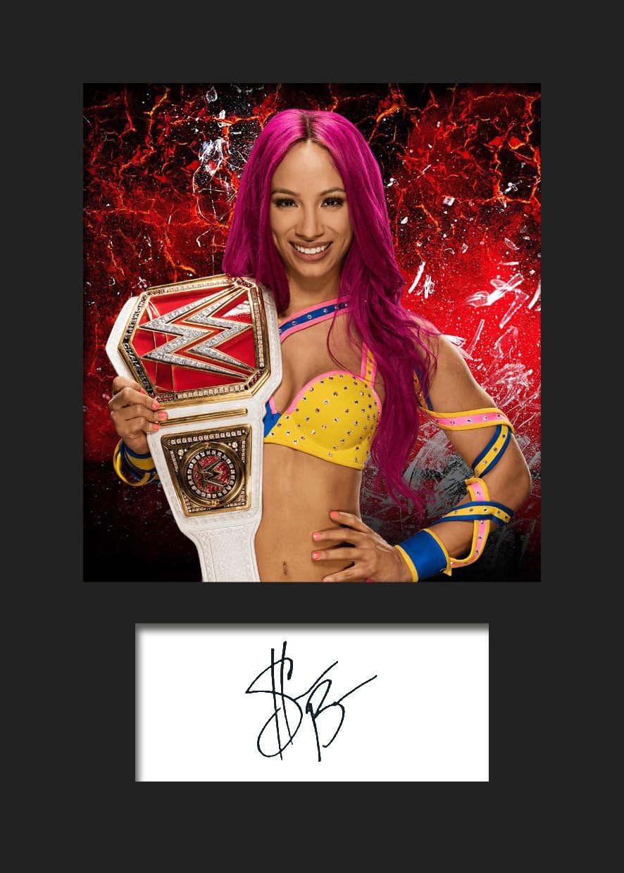 SASHA BANKS WWE #2 | Signed Mounted Photo Reprint | A5 Size to Fit 6x8 Inch Frames | Machine Cut | Photo Display | Present Gift Collectible