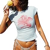 Graphic Baby Tees for Women Y2k Cute Summer Tops Cropped Shirts Teens 90s Streetwear