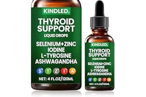 Kindled Thyroid Support Drops | Selenium Zinc Iodine L-Tyrosine Ashwagandha Liquid Drops, Thyroid Bloom Support | Body Balance & Support - 4 FL.OZ (1)