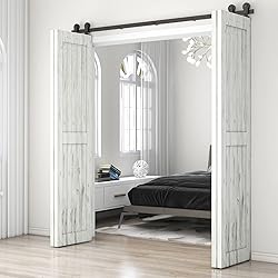 CCJH 12FT Bi-Folding Sliding Barn Door Hardware Kit