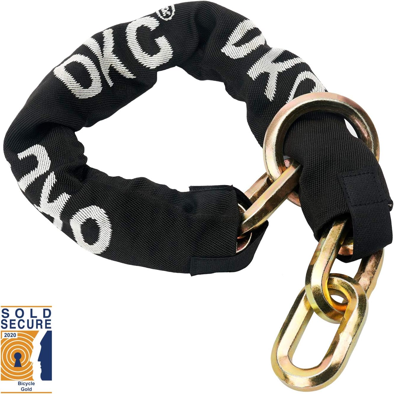 OKG Maximum Heavy Duty Security Chain and Lock Bike Chain 2.6 ft x 15/32 Inch Material Diameter Hexagonal Chain Link Ultra Protection(No Lock) - - 