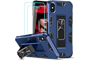 LeYi for iPhone X Case: iPhone Xs Case, iPhone 10 Case with 2PCES Tempered Glass Screen Protector, Military Grade Hard TPU Bu