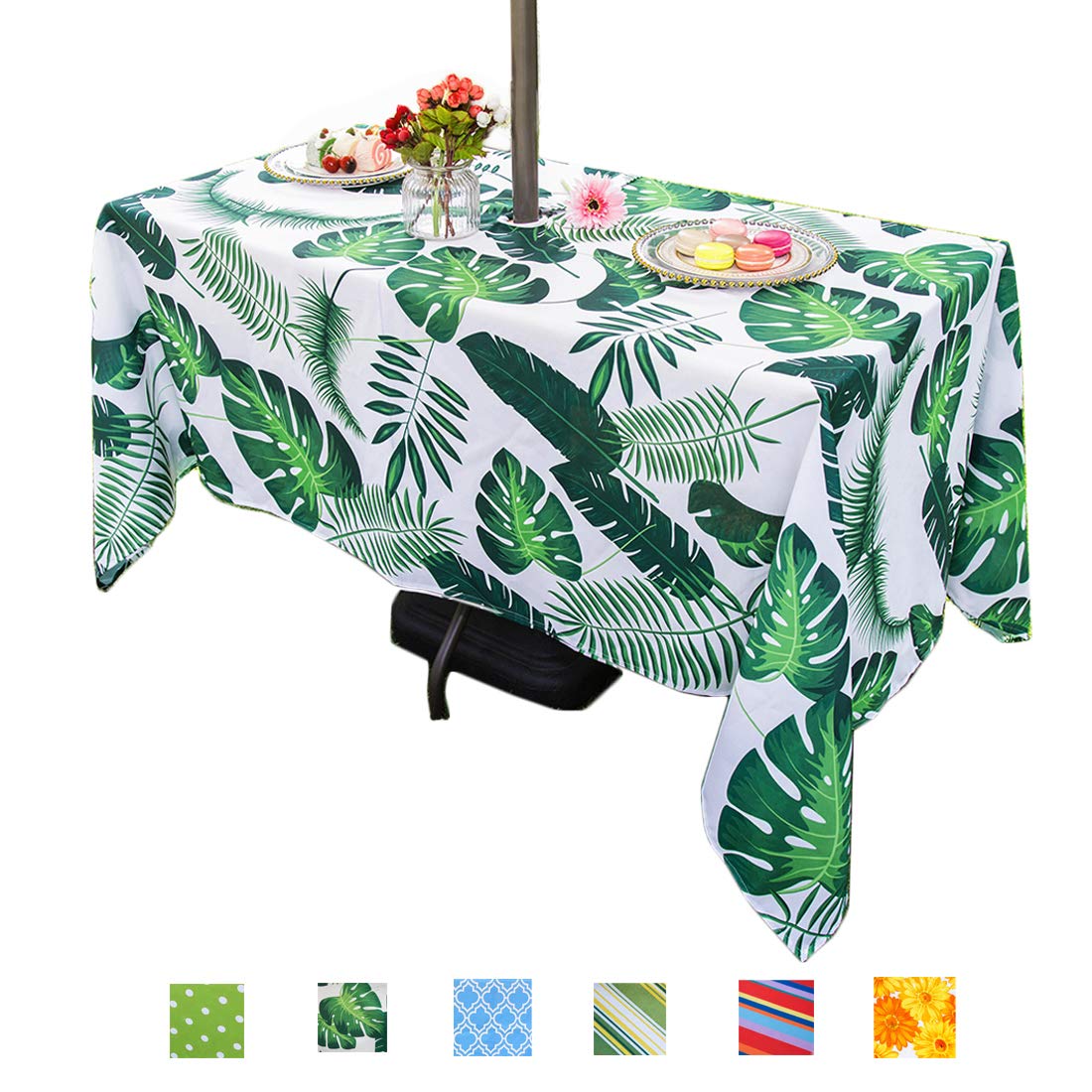 Best outdoor table cloth with umbrella hole rectangle 60 x 120