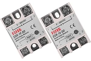 Alinan 2pcs SSR-10DD Solid State Relay DC to DC Input 3-32VDC Output 5-200VDC Single Phase Solid State Relay