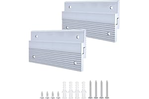 APRAGAZ 4'' French Cleat Picture Hanger, Heavy Duty Aluminum Z Clips with Screws, Interlocking Wall Mounting Brackets for Hanging Panel, Whiteboard, Cabinet, Shelf, Headboard, Art (2 Pairs, Support 50 lbs)