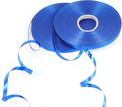 HONGCI 2 Rolls 50 m each Shiny Blue Ribbon Curling Ribbon 5mm Balloons Gift