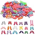 Assorted 50-Pairs Doll Shoes Replacement - Various Styles 11.5" High Heel Boot Assorted Colors Flat Different Shoes Bulk for 11 11.5 12 Inch Dolls and Closet