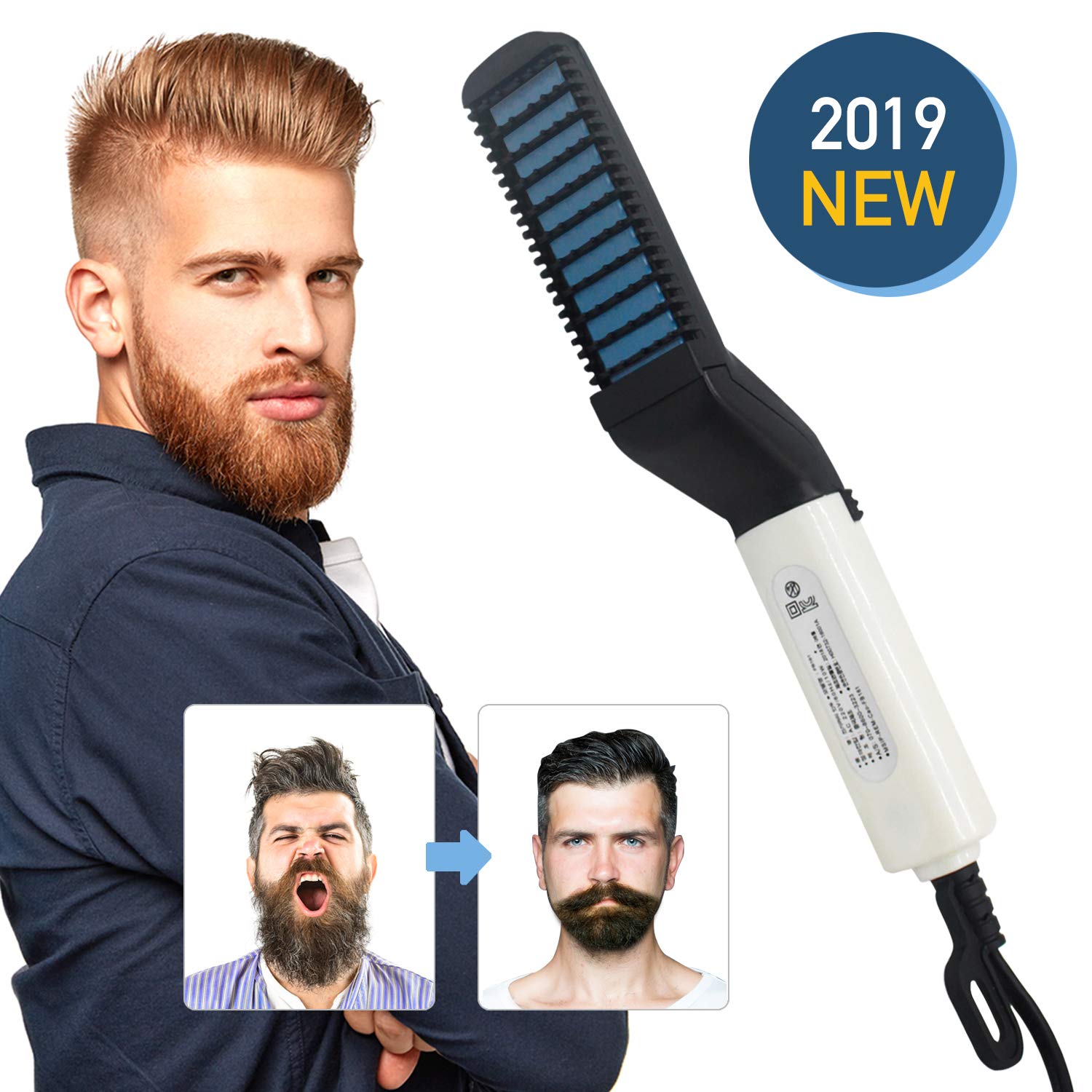 Beard Straightener Brush Electric Beard Straightener And Hair