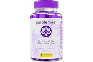 purple tree Post-Celebration Wellness Supplement for Liver Support & Hydration | Liposomal Dihydromyricetin (DHM), L-Glutathione, Milk Thistle, B Vitamins, Minerals, Willow Bark | 30 Pills