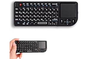Zunate Wireless Touchpad Keyboard 2.4GHz Rechargeable Mini Backlit Keyboard with Trackpad for PC Android Linux PS – Slim Port