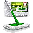 VanDuck Reusable 100% Cotton Mop Pads Compatible with Swiffer Sweeper (4-Pack), Terry Cloth Mop Covers Washable for Wet Mopping and Floor Cleaning (Handle is Not Included)