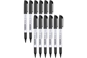SFAIH Fine Tip Dry Erase Markers - 12 Pack Black Whiteboard Erasable Markers Bulk for Kids Adults, Ideal for Classroom School Office Home Use on White Board, Non-Toxic Easy Clean