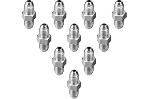 Racewill 10 Pack Hydraulic Hose Adapter Fittings: 1/4" JIC Male x 1/4" JIC Male, Straight Tube Hydraulic Connectors with Protection Cover