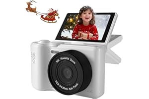ZHIXJIA 4K Digital Camera for Photography and Video, 2025 Latest 64MP Vlogging Camera for YouTube with 32G TF Card 180°Flip Screen Compact Travel Camera 16X Zoom, Anti-Shake,Suitable for Beginners, White