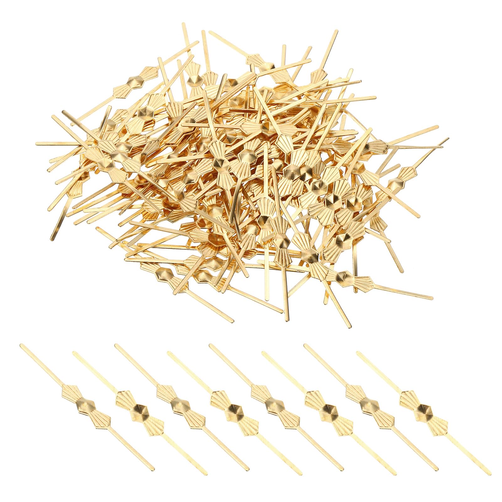 PATIKIL 45mm/1.77" Chandelier Bowtie Clips, 300Pcs Copper Chandelier Connectors Clips for Fastening Crystals Parts, Chandelier Replacements, Gold Tone