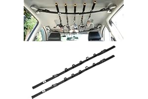 Raynesys Vehicle Fishing Rod Holder, Car Fishing Pole Roof Rack Inside, 5 Rod Capacity, Heavy Duty Adjustable 30-54 Inch, Fishing Rod Carrier Fishing Pole Storage Straps for Truck Car SUV Wagons Van