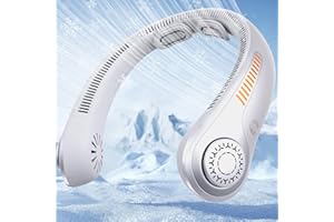 U UZOPI Portable Neck Fan - Rechargeable Personal Fan with Neck Brace, 5 Speeds, All-Around Cooling, Hands-Free Bladeless Lightweight Quiet Neck Fans That Blow Cold Air Gift for Women/Men, Hot Flashes, Travel