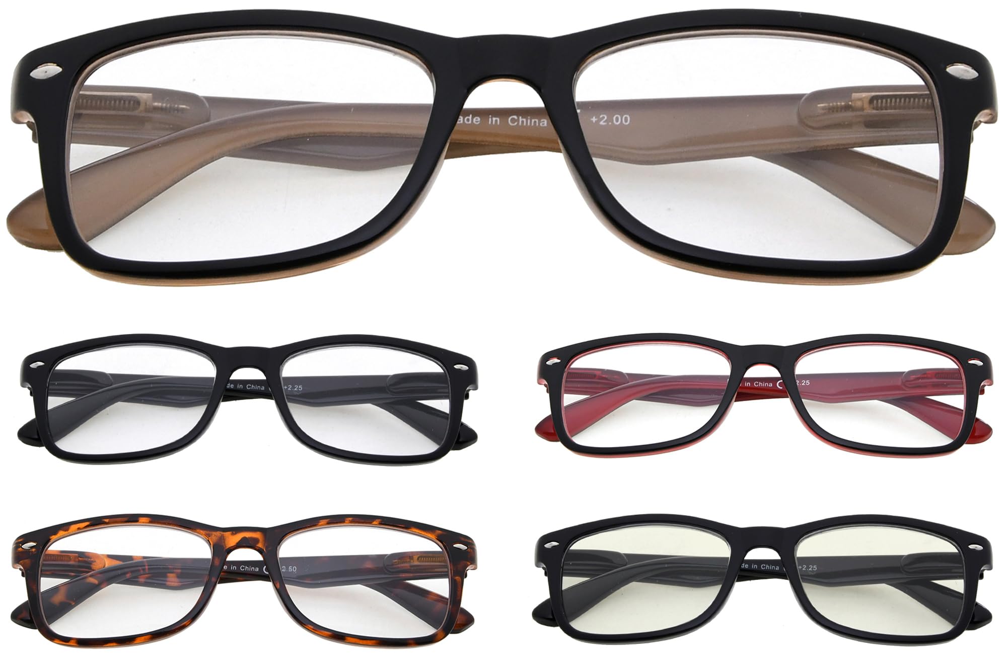 Eyekepper 5-Pack Classic Reading Glasses Include Computer Reader Eyeglasses for Women Men Reading with Spring-Hinges +1.00 — image 1