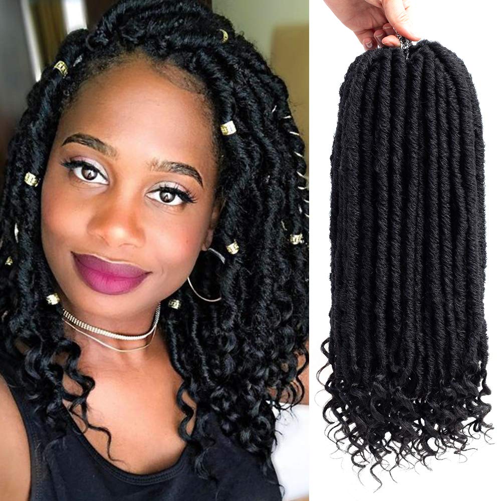 Vrhot 6packs 14 Inch Straight Goddess Locs Crochet Hair Braids