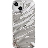 Caseative for iPhone 14 Case, Silver | Water Ripple Pattern Curly Wave Shape Soft