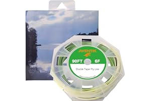 Aventik Double Tapered Fly Fishing Line Sure Cast Tri-Tone Gentle Touch Long Taped Delicate Presentation Floating Trout Line Welded Loops Line 85FT