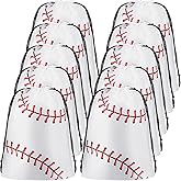 Flutesan 25 Pack 8 x 10 Inch Drawstring Baseball Party Favor Bags Plastic Baseball Snack Goodie Bags Gift Packaging Storage for Kids Boys Birthday Sports Theme Party Supplies