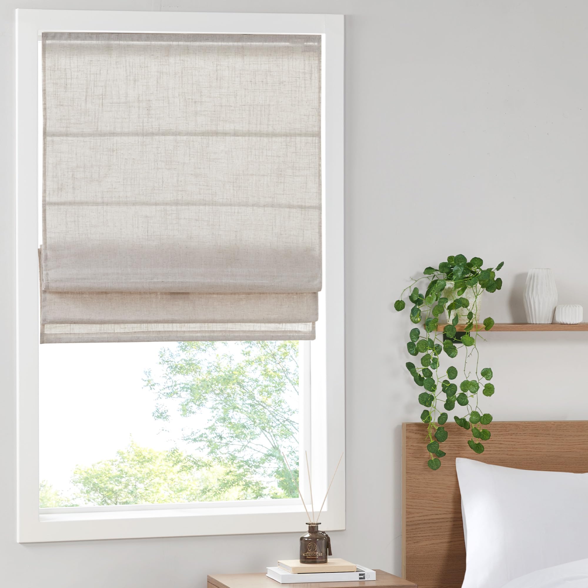 Photo 1 of *MISSING PARTS*
Madison Park Kyler Cordless Roman Shades - Single Panel, Lightweight Linen Blend Fabric, Natural Design, Easy Installation, Light Filtering Window Blind, Bedroom, Living Room Decor 34"W x 64"H Natural