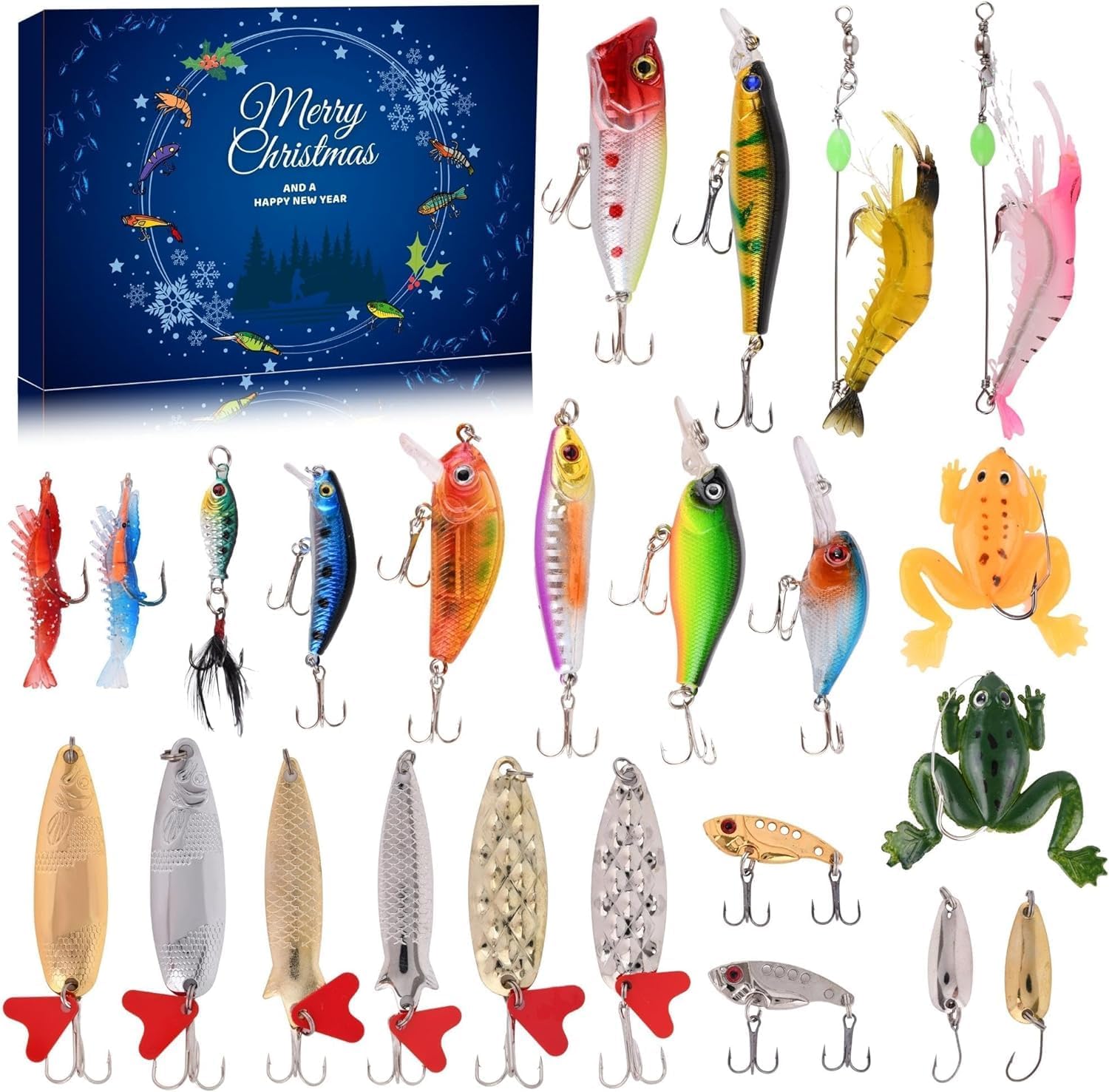Advent Calendars - Fishing Advent Calendar Fishing Christmas Countdown - 24 Days Fishing Lures Set for Fisher Adult Men Teen Boys - 2023 Xmas Surprise Gift Advent Calendar 2023 Kids Advent Calendar 2023 Boys
