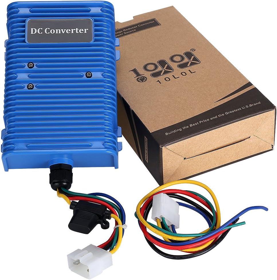10L0L Golf Cart Voltage Reducer Voltage Converter Regulator DC Power Reducer 30 Amp 360 Watt (36V/48V to 12V) Compatible with Club Car EZGO Golf Cart