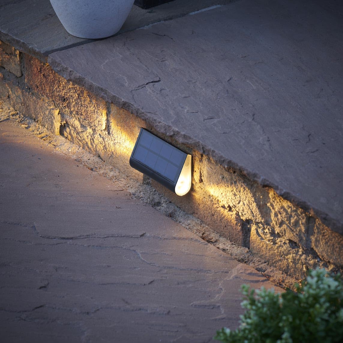 Auraglow Solar Step Lights - Dual-Directional LED Lighting for Outdoor Steps, Stairs, Walls & Pathways, IP54 Weatherproof - Pack of 3 (3 Pack)