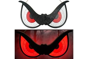 Agusbagli 40 LED Halloween Flashing Spooky Eyes Lights, 20" Battery Operated Halloween Window Lights with 2 Glowing Modes Foldable Design Hanging Light Up Eyes for Halloween Indoor Outdoor Decorations