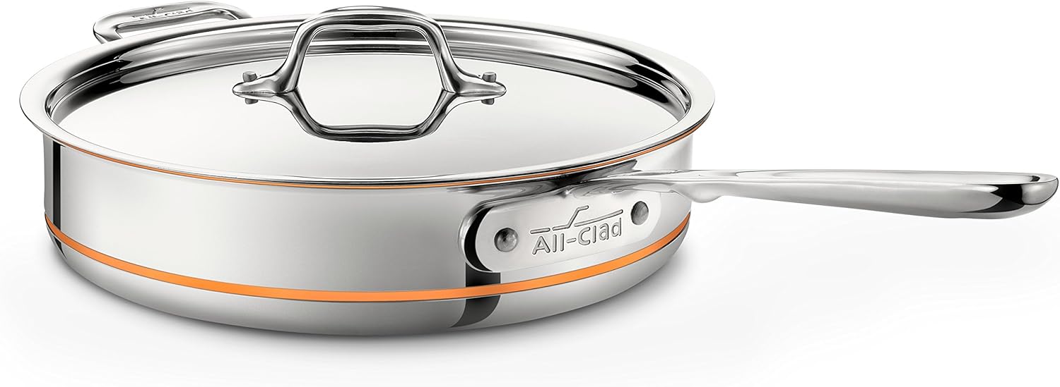 All-Clad 6405 SS Copper Core 5-Ply Bonded Dishwasher Safe Saute Pan / Cookware, 5-Quart, Silver: Kitchen & Dining