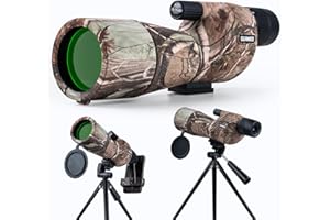 GUANIEE 25-75x60 Spotting Scope for Target Shooting with Tripod Carrying Bag and Phone Adapter Spotter Scope for Bird Watching Wildlife Viewing Hunting Camo