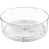 Slow Slog Refrigerator Lazy Susan, Round Clear Turntable Organizer, Plastic 360 Degree Rotating Lazy Susan for Fridge, Food Storage Container for Kitchen,1pcs