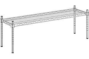 Zedfire 12" x 42" x 14" Chrome Wire Storage Shelf, Dunnage Rack, Commercial 1 Tier Small Shelf