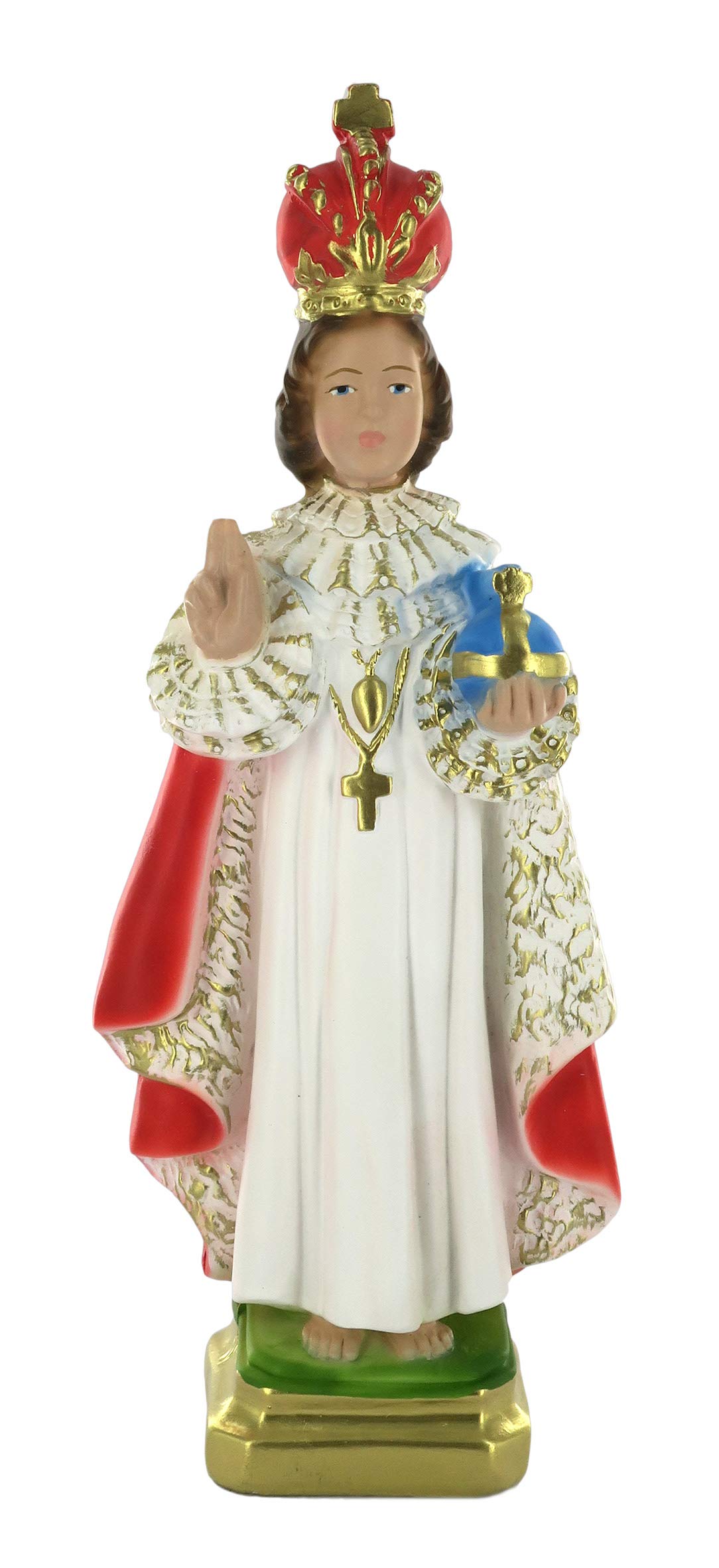 Ferrari & Arrighetti Infant Jesus of Prague Statue, Hand-Painted Plaster (30 cm)