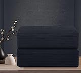 2 Pack Premium Hand Towel Set 16"x31",Black Hand