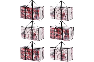 HAYOULABO Moving Bags Heavy Duty Extra Large, Alternative for Moving Boxes & Moving Supplies,Clear Storage Bins with Lids, Plastic Packing Tote, Storage Bags for Clothes with Handles & Zippers(Clear, 6 Pack)