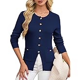 GRACE KARIN Women Sweater Blazers Business Casual, Button Up Knit Cardigan Sweaters, Long Sleeve Peplum Tops for Women Trendy