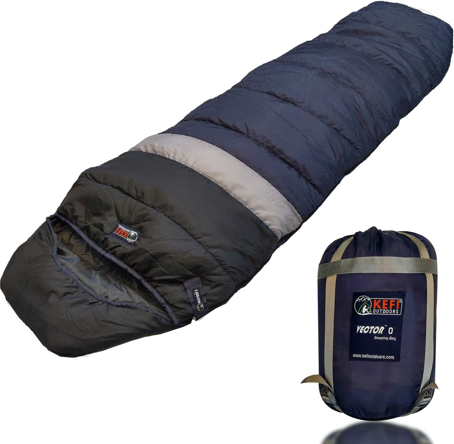 Kefi Outdoors Vector 0 Extreme Weather, Removable Fleece Liner Sleeping Bag (-18°C to 2°C) 1.6 Kg