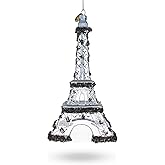 Iconic Eiffel Tower, Paris Blown Glass Christmas Ornament