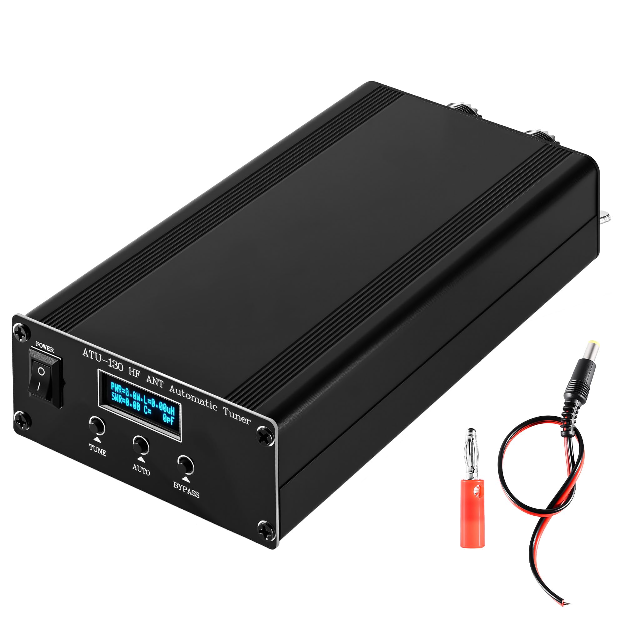 Photo 1 of ATU-130 Antenna Tuner, 1.8-50MHz HAM Radio Antenna Tuner, 200W Micro Shortwave Automatic Antenna Tuner for Home Vehicle Field Radio Use, 10-15VDC OLED Display